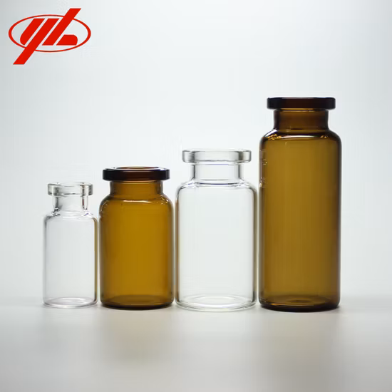 2ml 3ml 5ml 7ml 10ml 30ml 50ml 100ml 医療注射または化粧品用の管状または成形された小さなガラス瓶バイアル