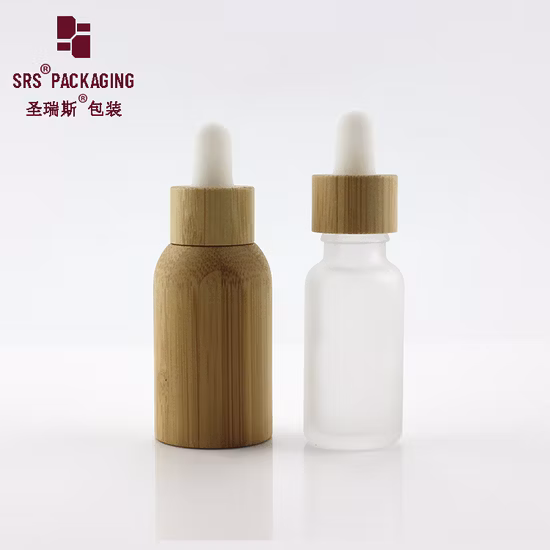 Bamboo 15ml 30ml 50ml Packaging Cream Serum PET lotion Airless Cosmetic Amber Glass pump Inner plastic Dropper roll on roller Essential Oil Perfume Spray Bottle
