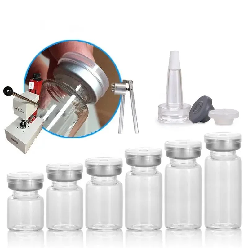 Pharmaceutical Tubular Glass Vials with Rubber Stopper Caps