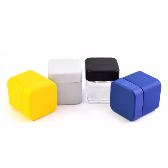 Cr ISO ジャイアント工場直接 2 オンス 3 オンス 4 オンスチャイルドプルーフスクエアキューブタイプ 3.5 グラム花と食用ハーブのつぼみ包装容器ガラス花の包装瓶